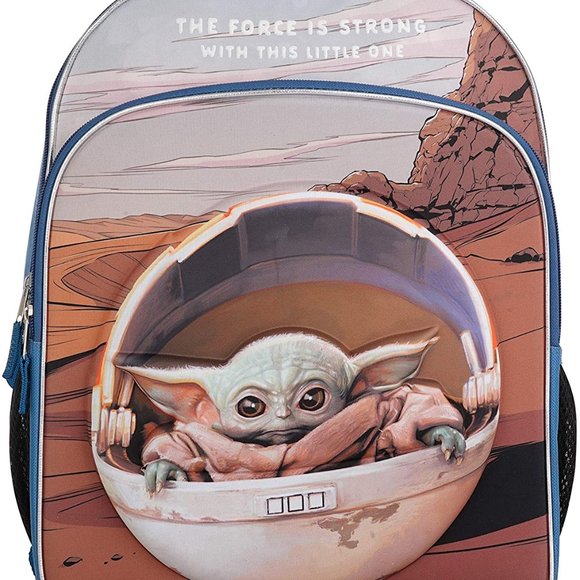 Mandalorian featuring The Child AKA Baby Yoda 3D Backpack, Blue, Age 3+ - Picture 1 of 6